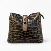 Luxe Black Croc-Embossed Handbag