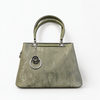 Structured Olive Green Top-Handle Handbag