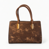 Textured Brown Structured Handbag 85