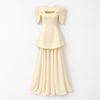 Elegant Yellow Butter Draped Maxi Dress