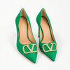 Emerald Green Embellished Pointed Toe Pumps