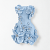 Powder Blue Floral Embellished Mini Dress