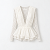 Elegant White Lace Peplum Blouse