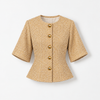 Elegant Champagne Gold Tweed Jacket