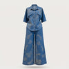 Rhinestone Denim Wide-Leg Pants Set